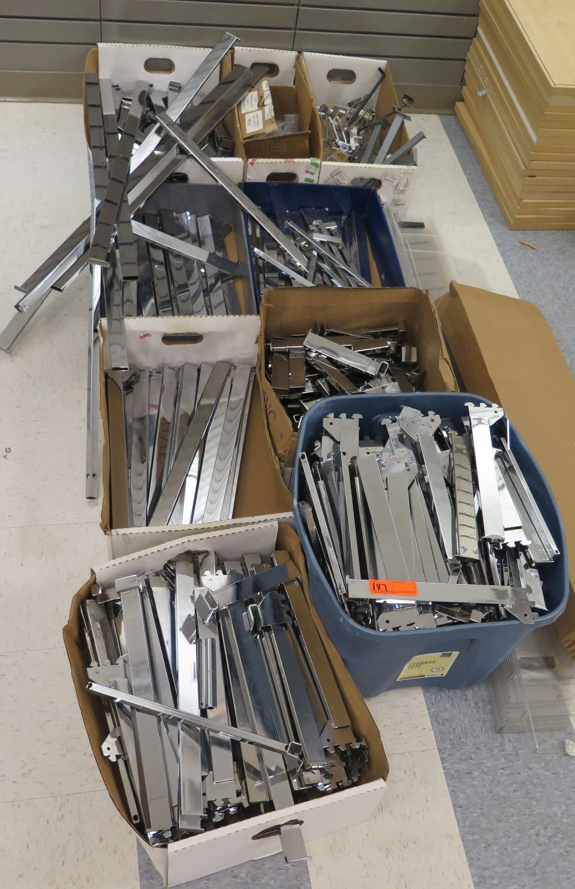 Multiple Boxes Metal Rack Parts, Rails, Connectors, etc