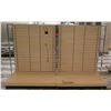 Image 1 : Multiple Slatwall Panel Wood & Chrome Adjustable Display Shelf Racks 101.5"L x 57"D x 62.5"H