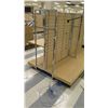 Image 2 : Multiple Slatwall Panel Wood & Chrome Adjustable Display Shelf Racks 101.5"L x 57"D x 62.5"H