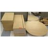 Image 1 : Qty 2 Stacks Assorted Size Wood Shelf Panels & Round Table Tops