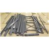 Image 1 : Multiple Metal Shelf Rack Parts, Unassembled, Cross Beams: approx 95"L; Uprights: 42"L; Decking: 85"