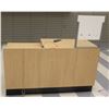 Image 1 : Wooden Shelf w/ Headboard & 6 Cubicles Below 60"L x 24"D x 33.5"H