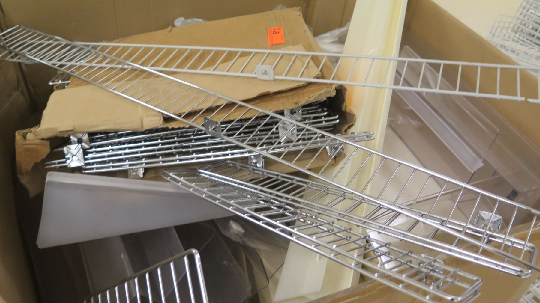 Box on Pallet Metal Wire Rack Shelf Parts - Oahu Auctions