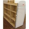 Image 1 : Wooden 6 Cubicle Display Shelf Unit w/ Slatwall End 73.5"L x 29"D x 53"H