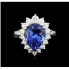 Image 1 : 14KT White Gold 5.43 ctw Tanzanite and Diamond Ring