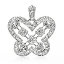 14k White Gold 0.58CTW Diamond Pendant, (I1/G-H)