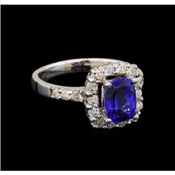 14KT White Gold 1.47 ctw Tanzanite and Diamond Ring