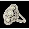 Image 1 : 1.48 ctw Diamond Ring - 18KT White Gold