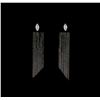 Image 1 : Dangle Crystal Teardrop Earrings - Black Rhodium Plated