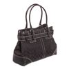 Image 3 : Coach Black Monogram Canvas Leather Medium Shoulder Handbag