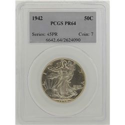 1942 Walking Liberty Half Dollar Proof Coin PCGS PR64