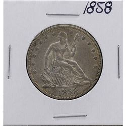 1858 Seated Liberty Half Dollar Coin