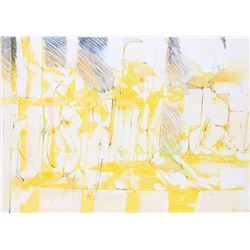 Dimitri Petrov, Yellow Abstract, Watercolor Painting