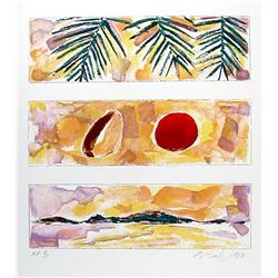 Bill Beckley, Rising Sun - Falling Coconut, Lithograph