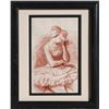 Image 1 : Raphael Soyer, Pensive Dancer, Sepia Ink Drawing