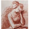 Image 2 : Raphael Soyer, Pensive Dancer, Sepia Ink Drawing
