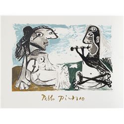 Pablo Picasso, Femme Assise et Joueur de Flute, Lithograph