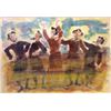 Image 1 : Moshe Raviv (aka Moi Ver), Five Jewish Men Celebrating, Watercolor Painting