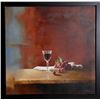 Image 1 : Alejandra Gauzen, Still Life with Wine Glass, Oil Painting