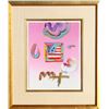 Image 1 : Peter Max, Flag, Acrylic and Collage Drawing