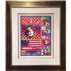 Image 1 : Peter Max, Five Liberties and Flag, Acrylic on Color Lithograph
