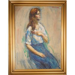 Thomas Strickland, Joanne (Combing Hair), Oil Painting