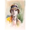 Image 1 : Eve Nethercott, Woman in Yellow, Watercolor Painting