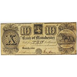 1887  $10.00 BANK OF MANCHESTER, MICHIGAN