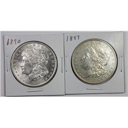 TWO MORGAN DOLLARS: