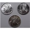 Image 1 : THREE GEM BU SILVER EAGLES