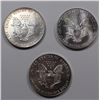 Image 2 : THREE GEM BU SILVER EAGLES