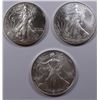 Image 1 : THREE AMERICAN SILVER EAGLES