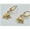 Image 1 : 18K YELLOW GOLD ELEPHANT PIERCED EARRINGS