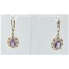 Image 2 : 14K YELLOW GOLD, AMETHYST EARRINGS