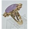 Image 1 : 10K YELLOW GOLD RING, LAVENDER CHALEDONY