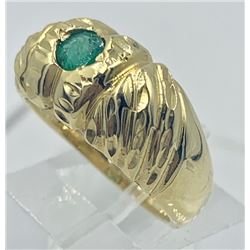 14K YELLOW GOLD EMERALD RING