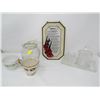 Image 1 : LOT OF 7 DECORATIVE ITEMS ( CRYSTAL, PICTURE, ETC…)