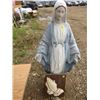 Image 1 : RELIGIOUS STATUE AND PLAQUE (VIRGIN MARY AND PRAYING HANDS)  *32.5" TALL X 14.5" WIDE*
