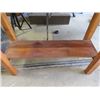 Image 3 : SOFA TABLE (VINTAGE) *GLASS TOP* (38" LONG X 31.5" TALL X 14.5" WIDE)