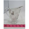 Image 2 : LOT OF 3 CRYSTAL PIECES (CANDY DISH WITH LID) *RING HOLDER WITH LID* (CREAM PITCHER)