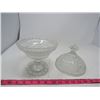 Image 6 : LOT OF 3 CRYSTAL PIECES (CANDY DISH WITH LID) *RING HOLDER WITH LID* (CREAM PITCHER)