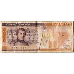 FIVE THOUSAND PESO BILL (BANK OF MEXICO) *1985*