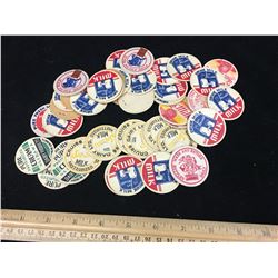 LOT OF MILK BOTTLE CAPS (VINTAGE)