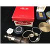 Image 2 : VINTAGE KIDS SHOE BOX LOT (COMPACTS WATCHES AWL POCKET ASHTRAYS LIGHTER)
