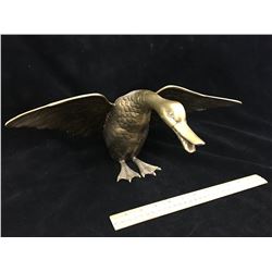 LARGE BRASS DUCK FIGURINE