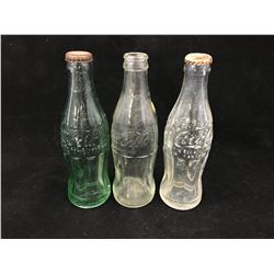 LOT OF 3 DIFFERENT  COCA-COLA BOTTLES (OLDER)