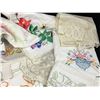 Image 3 : LOT OF MISC LINENS, TABLES CLOTHES (EMBROIDERY ETC... SOME STAINS)
