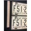 Image 2 : MATCHING PAIR OF SASKATCHEWAN FARM LICENCE PLATES (1951)