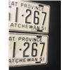 Image 3 : MATCHING PAIR OF SASKATCHEWAN FARM LICENCE PLATES (1951)