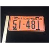 Image 1 : SASKATCHEWAN LICENCE PLATE (1950)